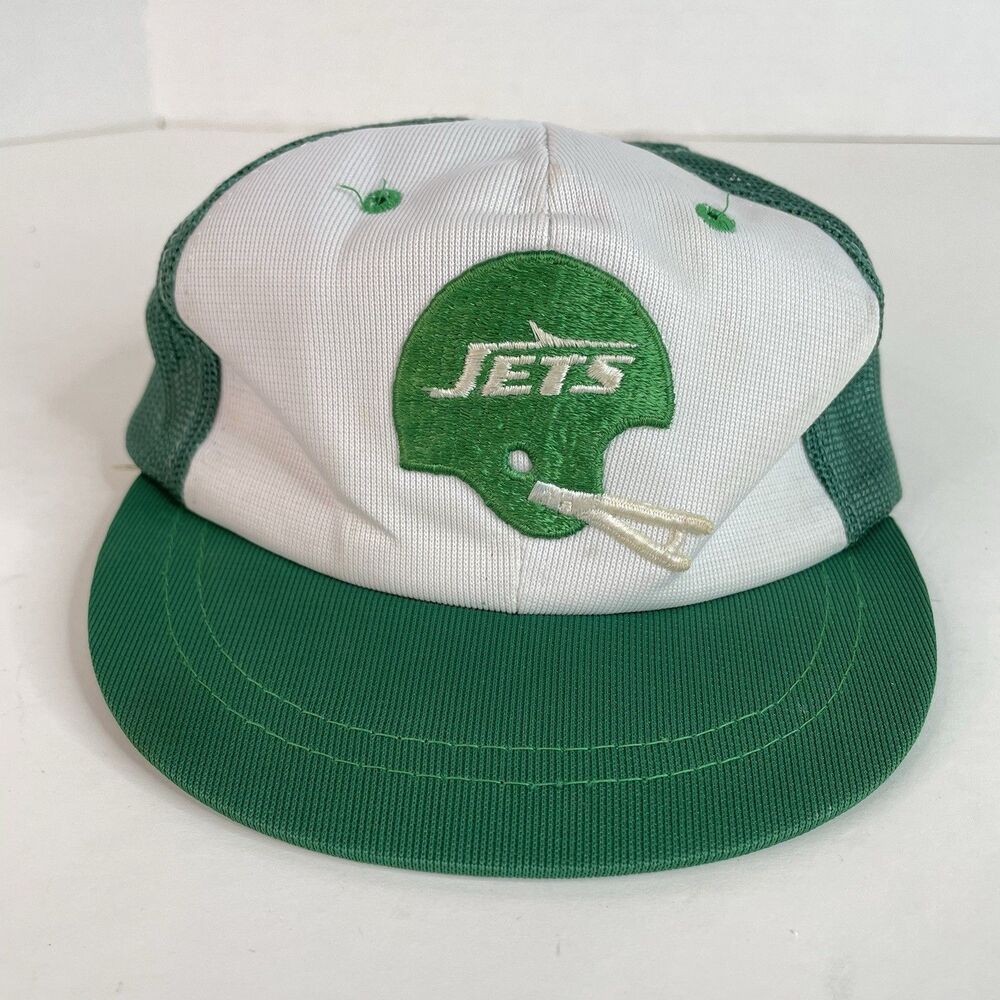 Vintage New York Jets Youth Hat, 3-6 Year, Elastic Back, Green White, Logo, SS